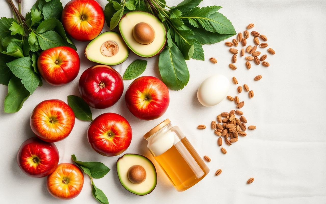 Apple cider vinegar, apples, avocado and keto ingredients used in JellyThin